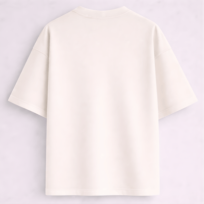 Kindness printed oversized drop shoulder T-shirt off white colour for men and women Words Armor