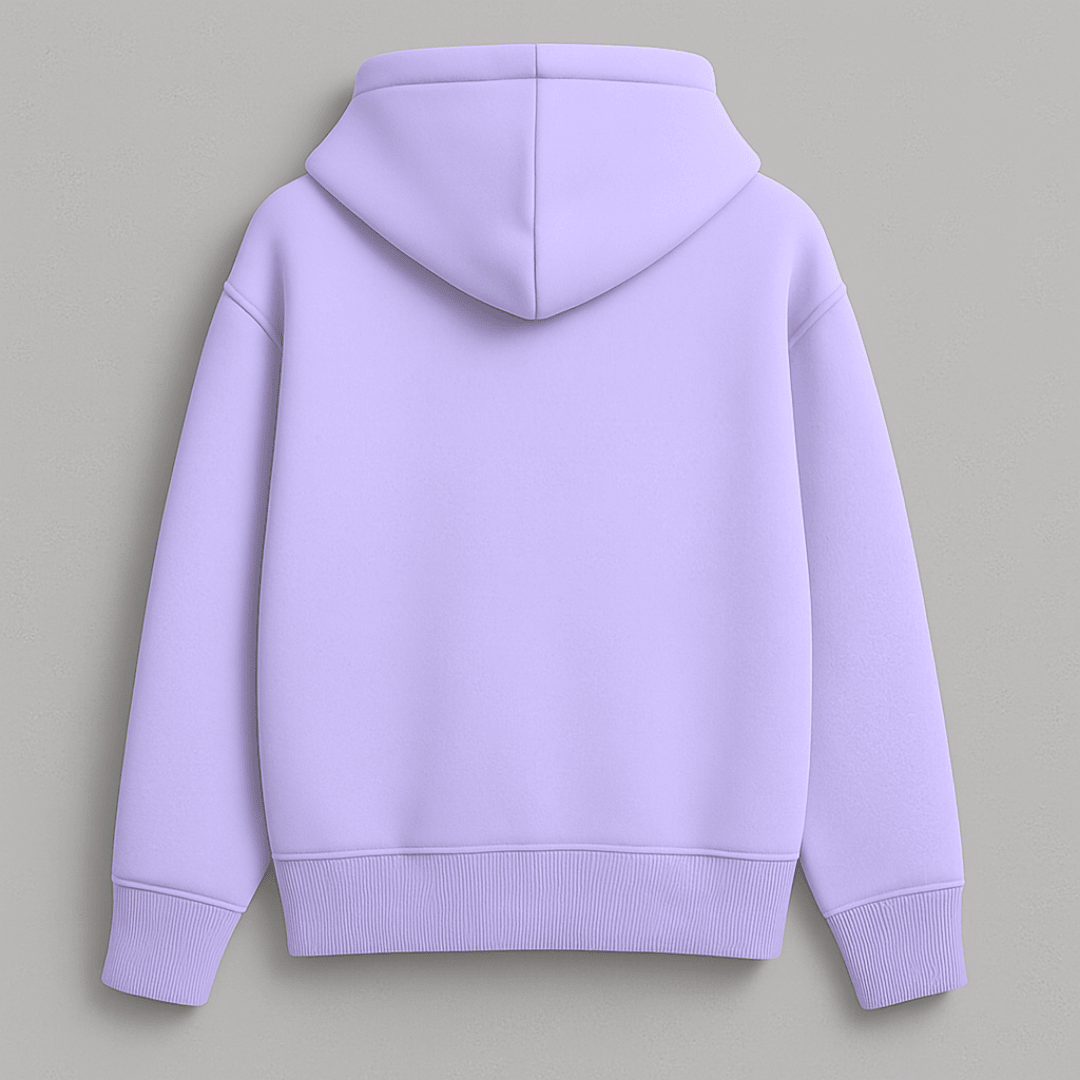 solid plain lavender oversized hoodie front and back view for men and women by Words Armor
