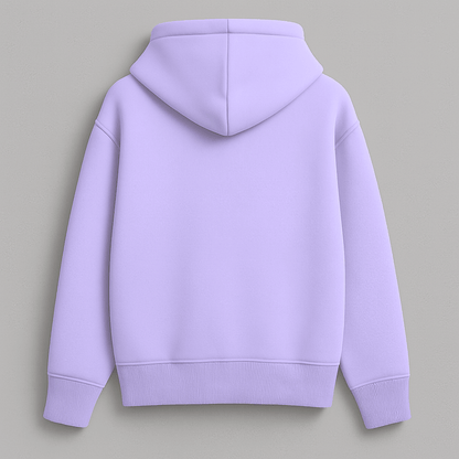 solid plain lavender oversized hoodie front and back view for men and women by Words Armor