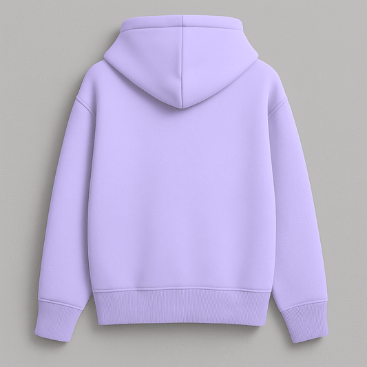 solid plain lavender oversized hoodie front and back view for men and women by Words Armor