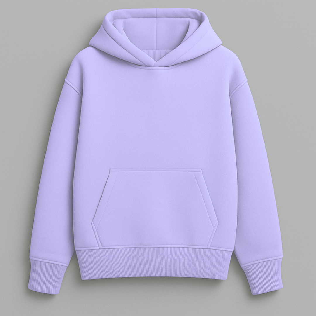 solid plain lavender oversized hoodie front and back view for men and women by Words Armor