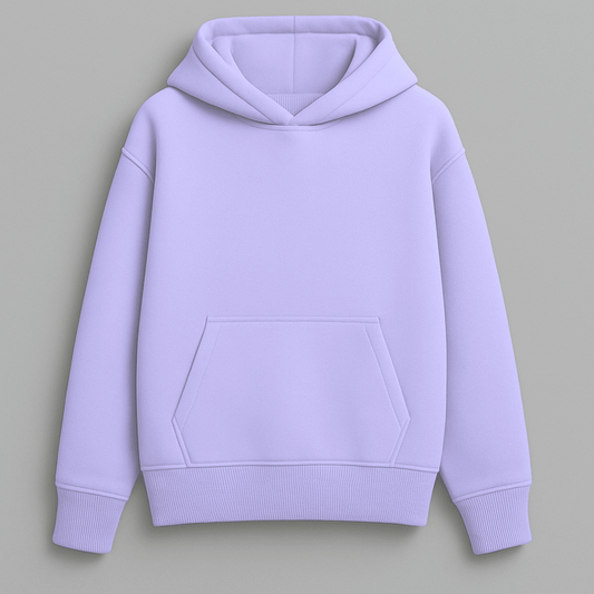 solid plain lavender oversized hoodie front and back view for men and women by Words Armor