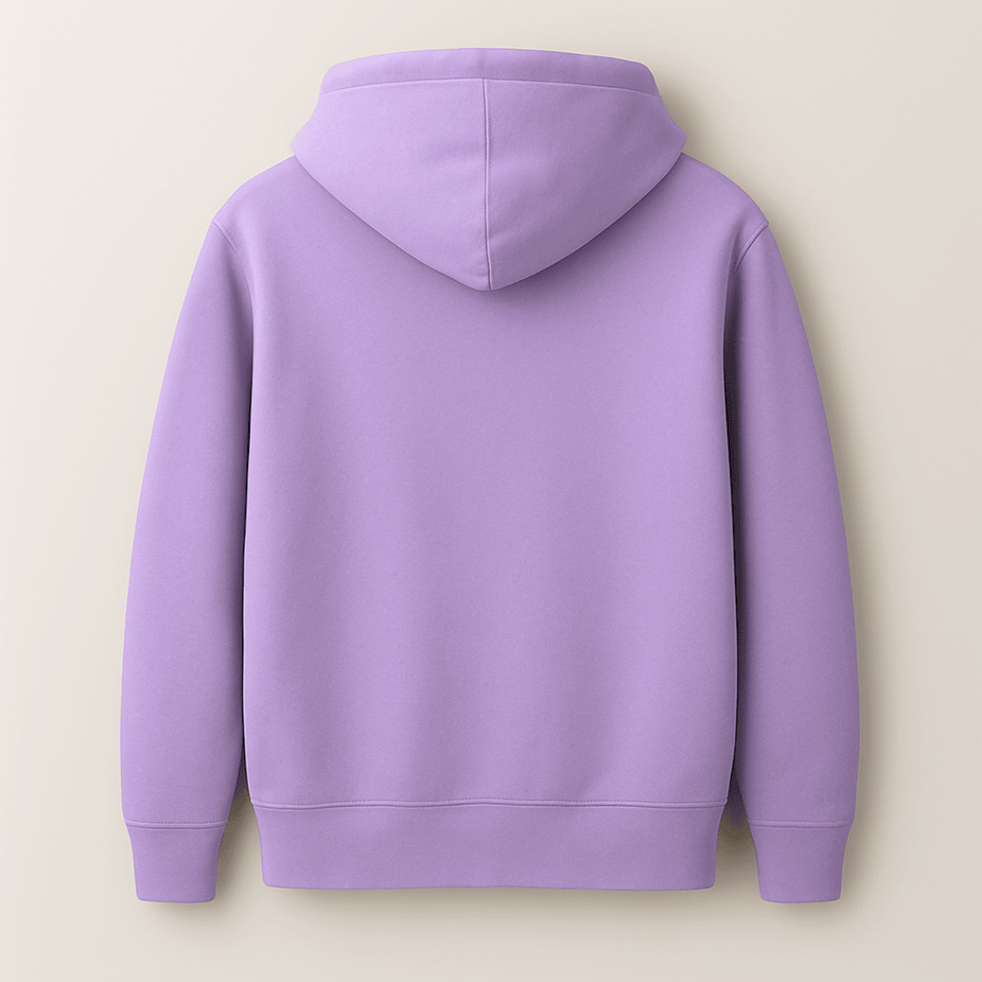 Lavender solid plain hoodie for men and women – warm insulated cotton winter wear, soft and cozy texture