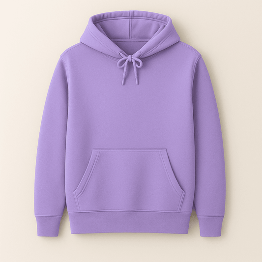 Lavender solid plain hoodie for men and women – warm insulated cotton winter wear, soft and cozy texture