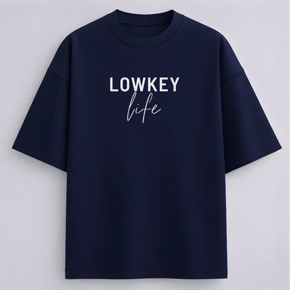 Words Armor Lowkey Life graphic oversized t-shirt for men and women available in black navy maroon purple and olive green