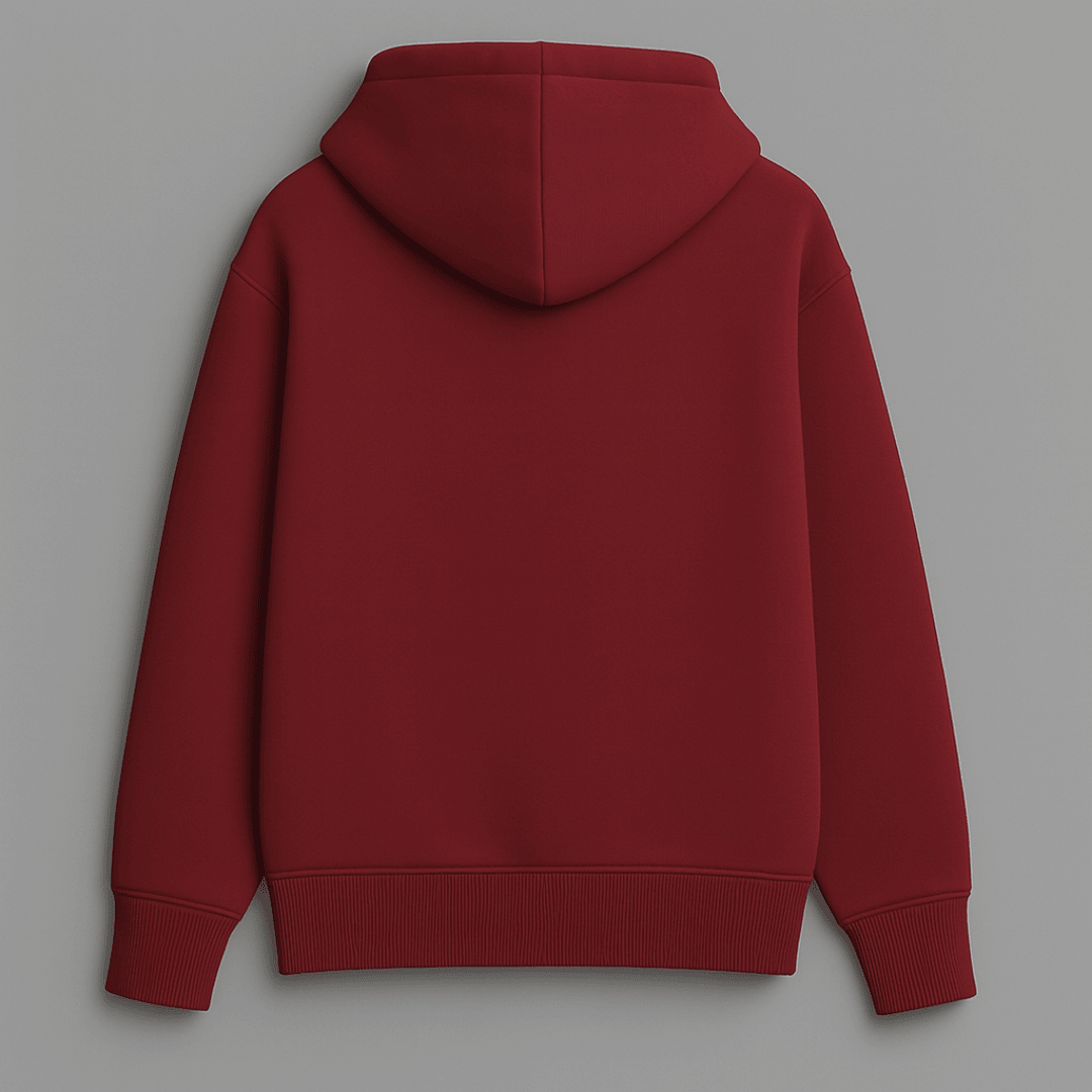 solid plain maroon oversized hoodie front and back view for men and women by Words Armor