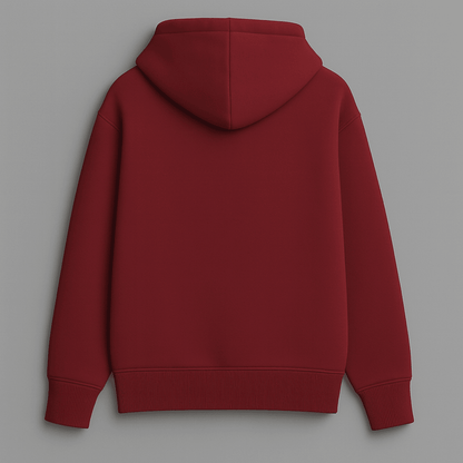 solid plain maroon oversized hoodie front and back view for men and women by Words Armor