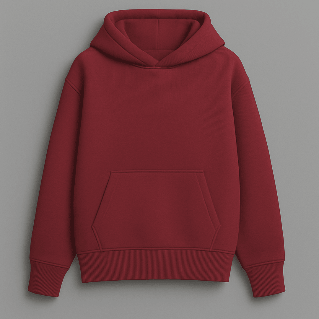solid plain maroon oversized hoodie front and back view for men and women by Words Armor