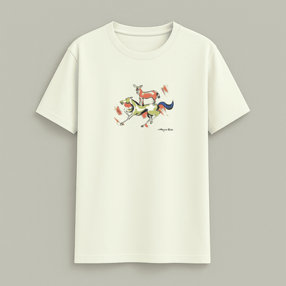Meme Classic T-Shirt Majnu Bhai Painting Off White Front View