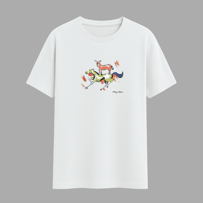Meme Classic T-Shirt Majnu Bhai Painting White Front View