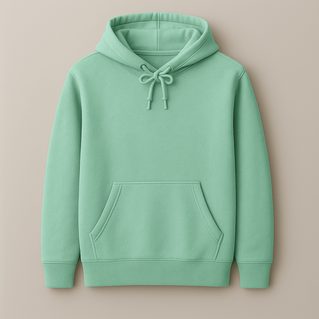 Mint solid plain warm cozy hoodie by Words Armor