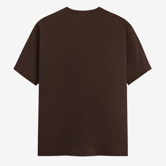 Words Armor Money Follows My Brother meme t-shirt in Coffee Brown, back view