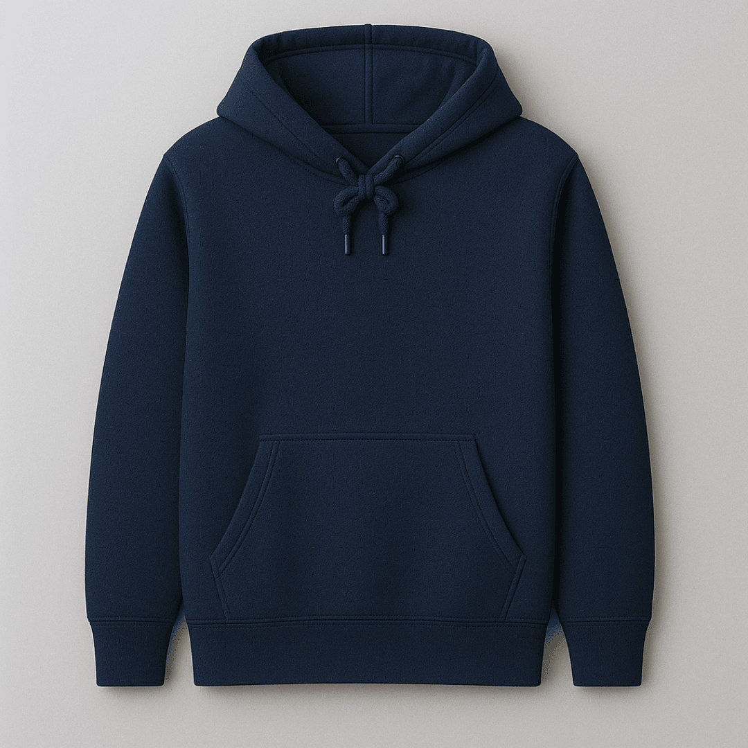 Navy solid plain warm cozy hoodie by Words Armor