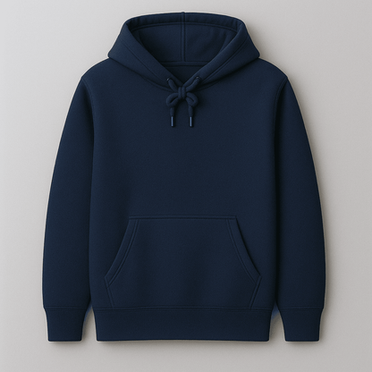 Navy solid plain warm cozy hoodie by Words Armor