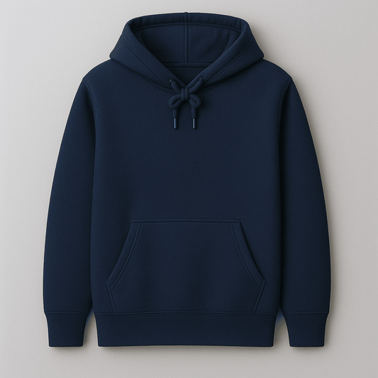 Navy solid plain warm cozy hoodie by Words Armor
