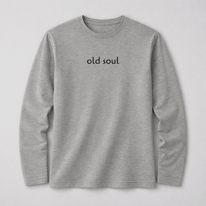 Old Soul solid full sleeve T-shirt for men and women by Words Armor
