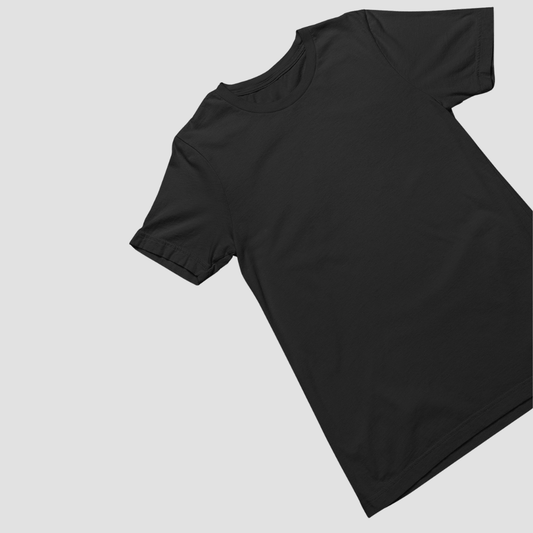Front view of plain black oversized unisex T-shirt – Words Armor