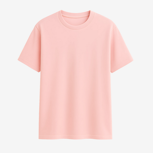 Plain solid peach classic half sleeve t-shirt front view by Words Armor