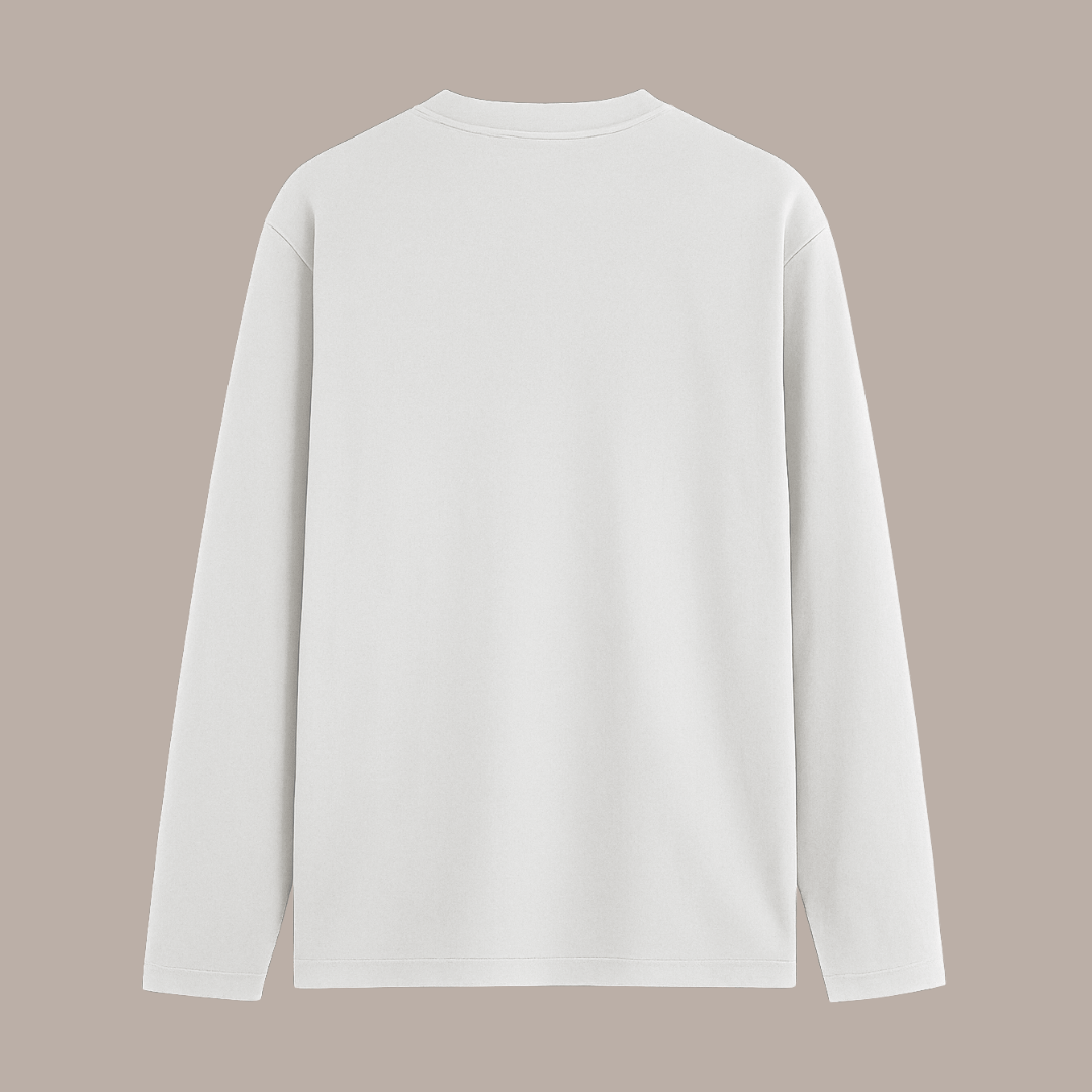 White full sleeve t shirt with quote jack of all trades master of none / one printed on front by Words Armor