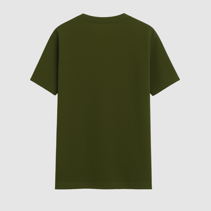 Green t-shirt on a light gray background