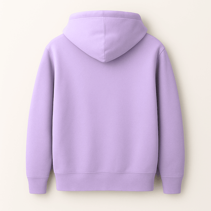 Sarcasm graphic printed winterwear hoodie inspired by log kya kahenge in lavender baby pink and mint by Words Armor