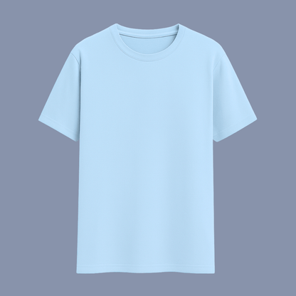 Solid baby blue classic half sleeve t-shirt by Words Armor, premium 100% cotton for men and women.