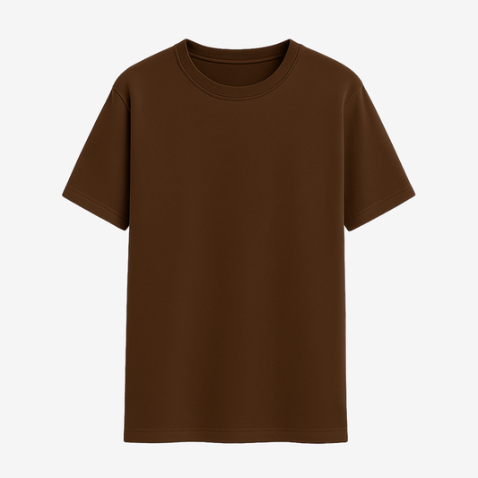 Solid coffee brown classic half sleeve t-shirt by Words Armor, premium 100% cotton for men and women.