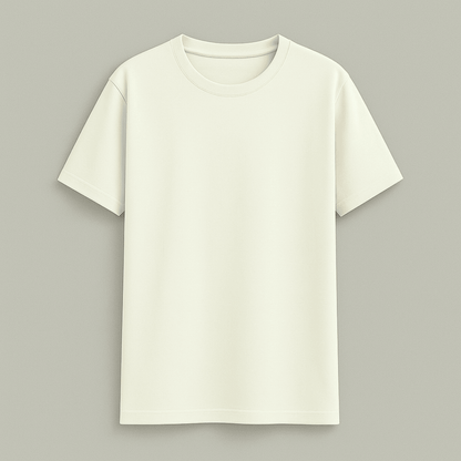 Solid off white classic half sleeve t-shirt by Words Armor, premium 100% cotton for men and women.