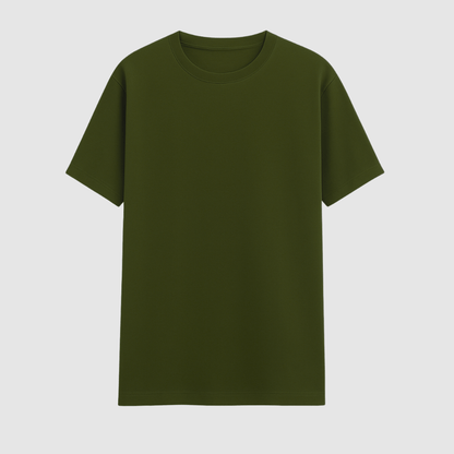 Solid olive classic half sleeve t-shirt by Words Armor, premium 100% cotton for men and women.