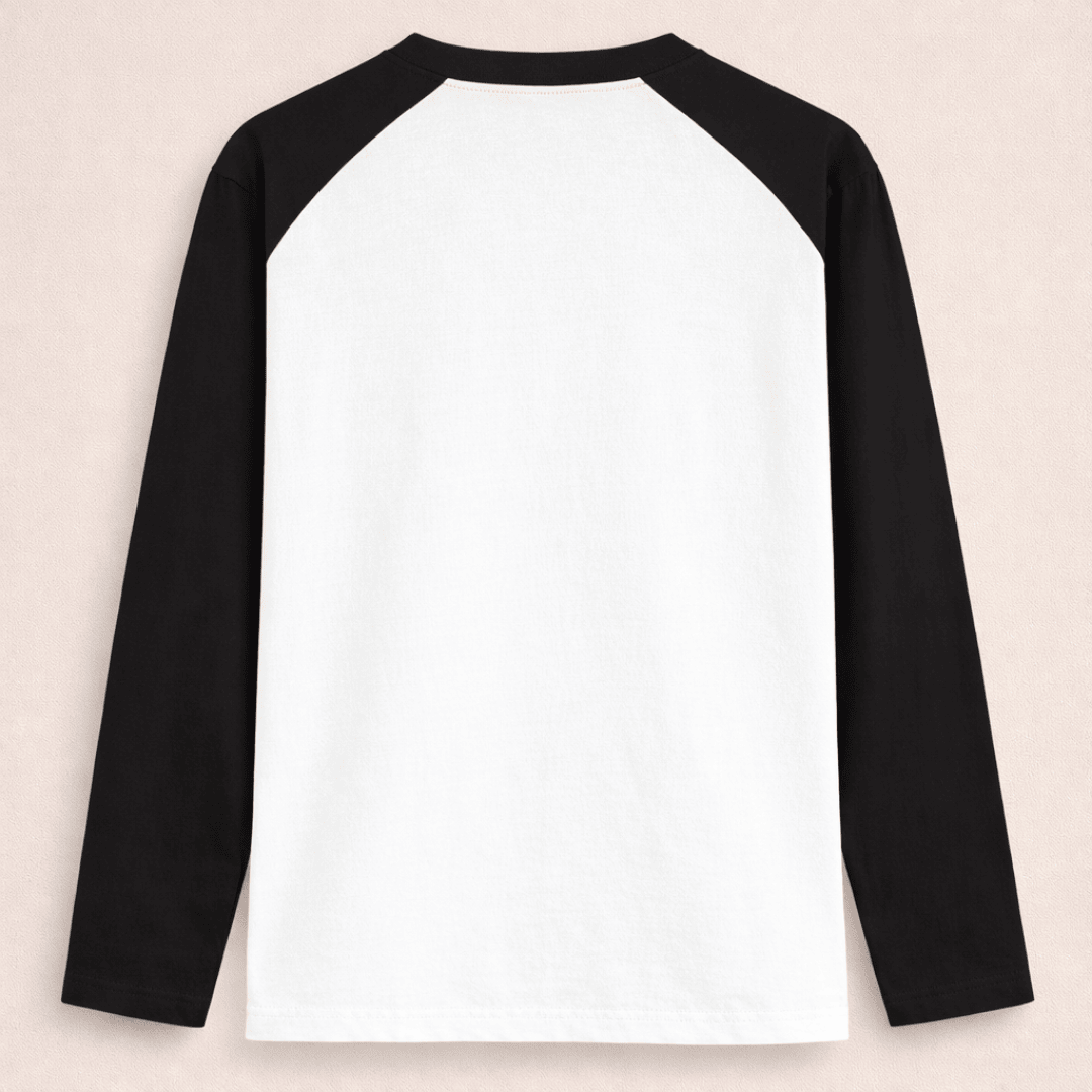 Solid plain black white colour block full sleeve t-shirt for men and women by Words Armor