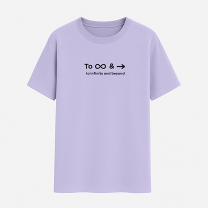 Lavender t-shirt with text design on a white background wordsarmor