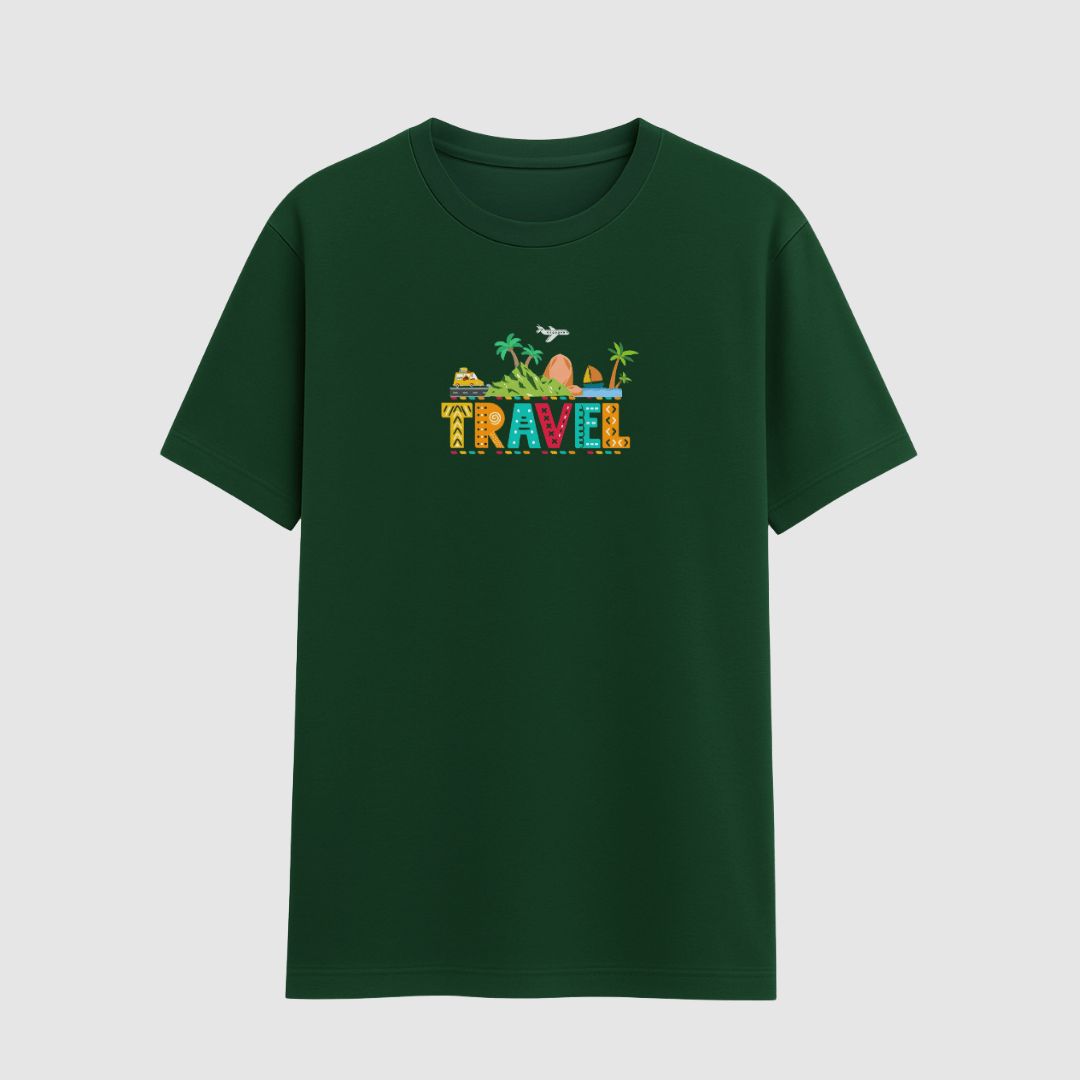 Travel Adventure T-Shirt Bottle Green – Words Armor