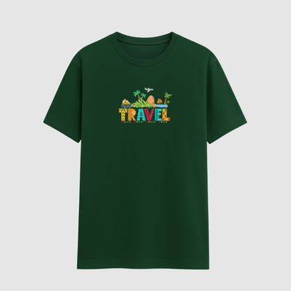 Travel Adventure T-Shirt Bottle Green – Words Armor