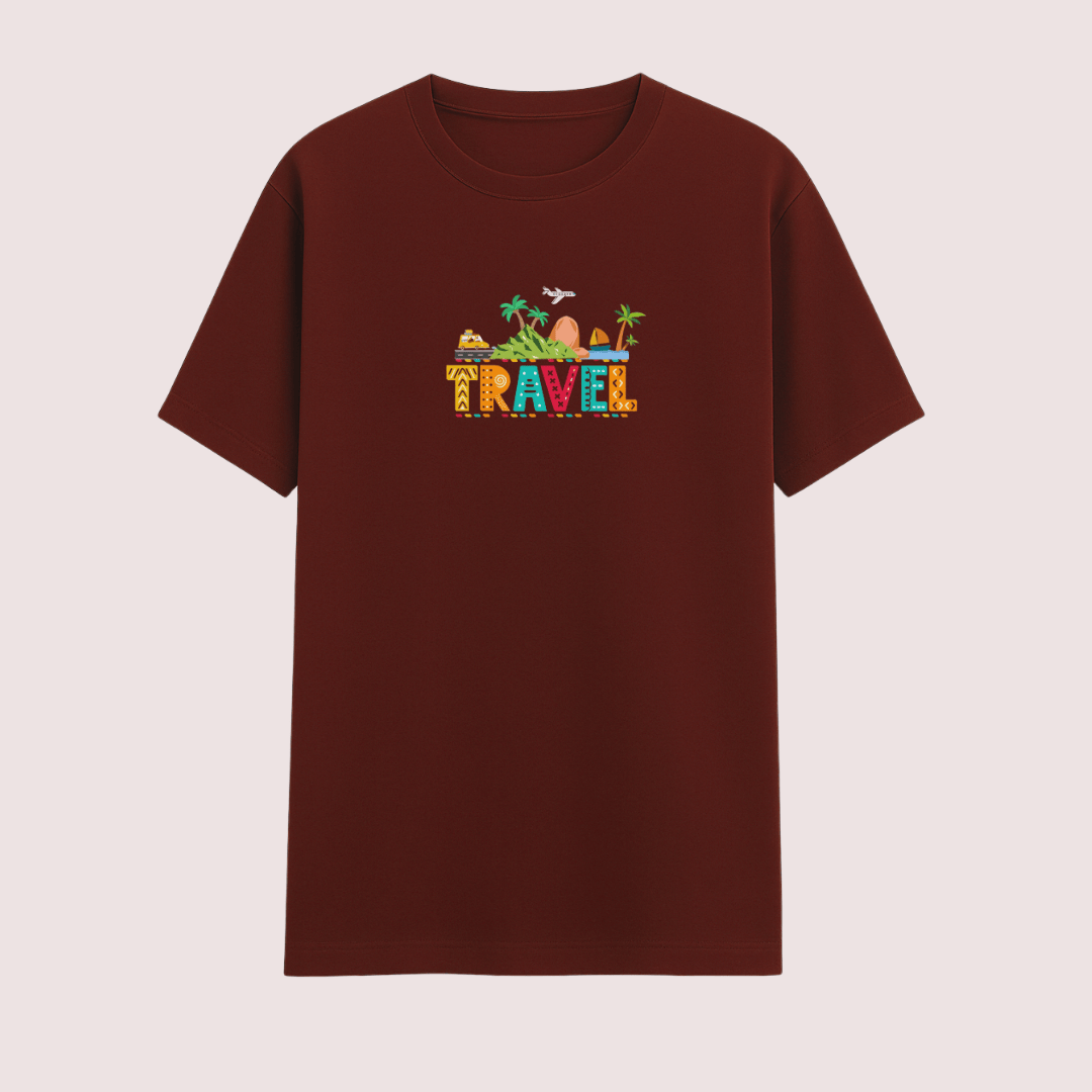 Travel Adventure T-Shirt Maroon – Words Armor