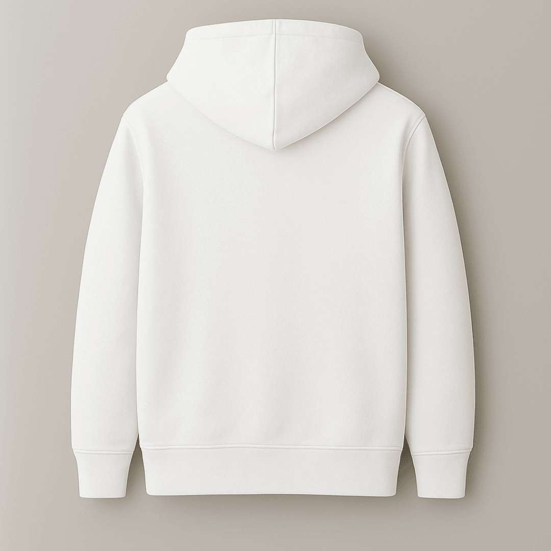 White Urdu quote Maktub graphic hoodie front and back premium fleece Words Armor