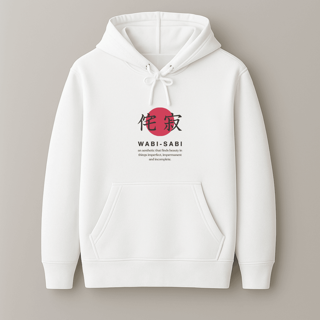 Wabi Sabi quote hoodie for men and women by Words Armor inspired by imperfection and simplicity