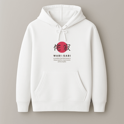 Wabi Sabi quote hoodie for men and women by Words Armor inspired by imperfection and simplicity