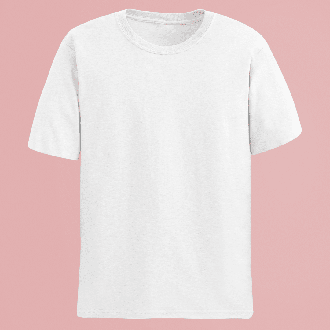 White classic half sleeve t shirt front view – 100% pure cotton