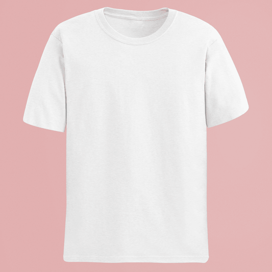 White classic half sleeve t shirt front view – 100% pure cotton