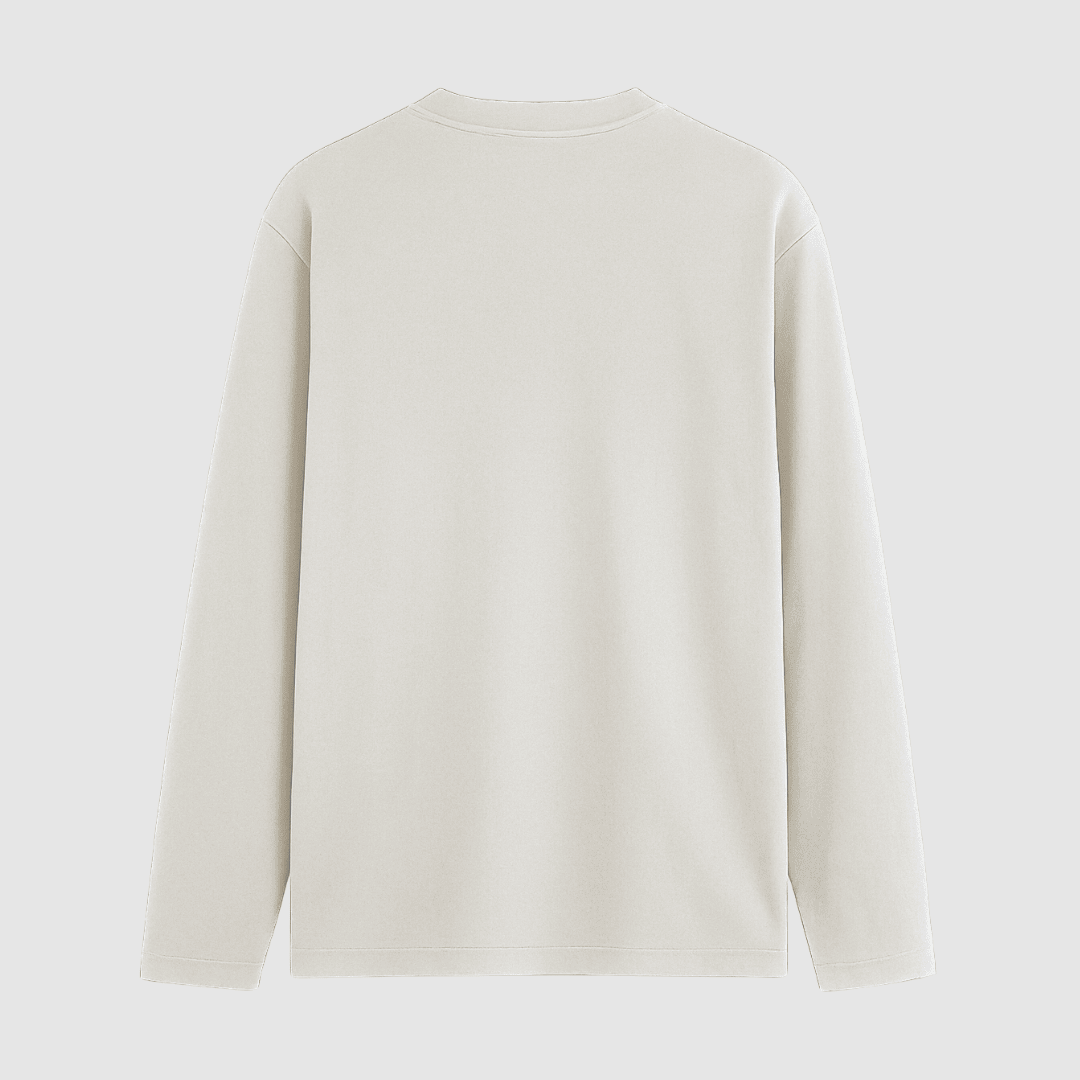 White Solid Full Sleeve T-Shirt Back View - Words Armor