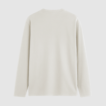 White Solid Full Sleeve T-Shirt Back View - Words Armor