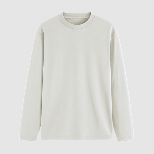 White Solid Full Sleeve T-Shirt Front View - Words Armor