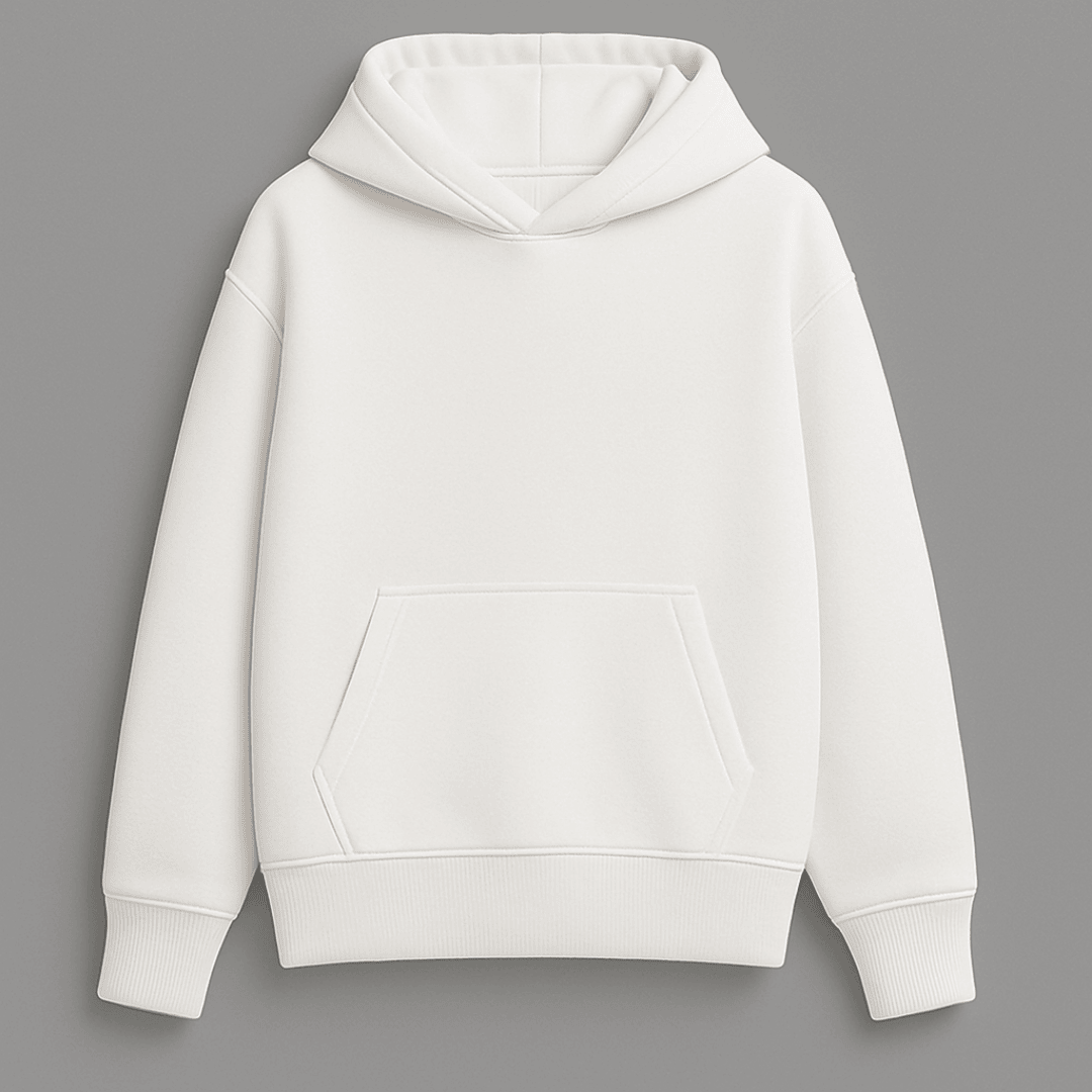 solid plain white oversized hoodie front and back view for men and women by Words Armor