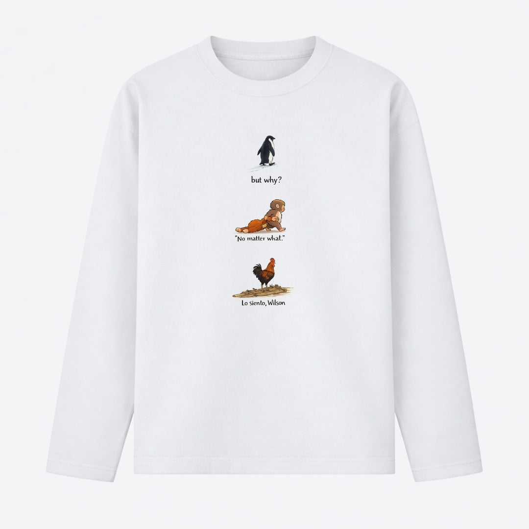 Words Armor white full sleeve T-shirt with 2026 viral meme crossover print main front