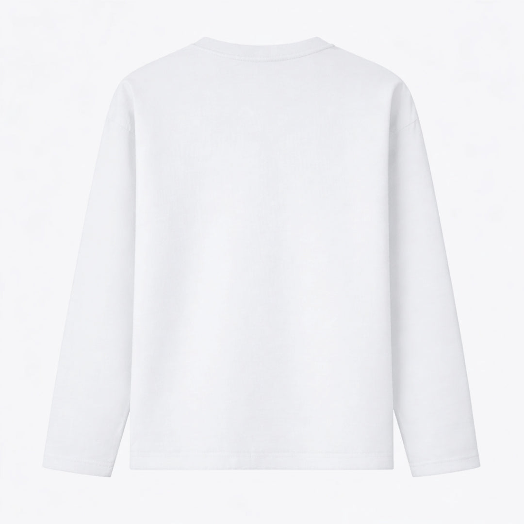 Words Armor white full sleeve T-shirt with 2026 viral meme crossover print back