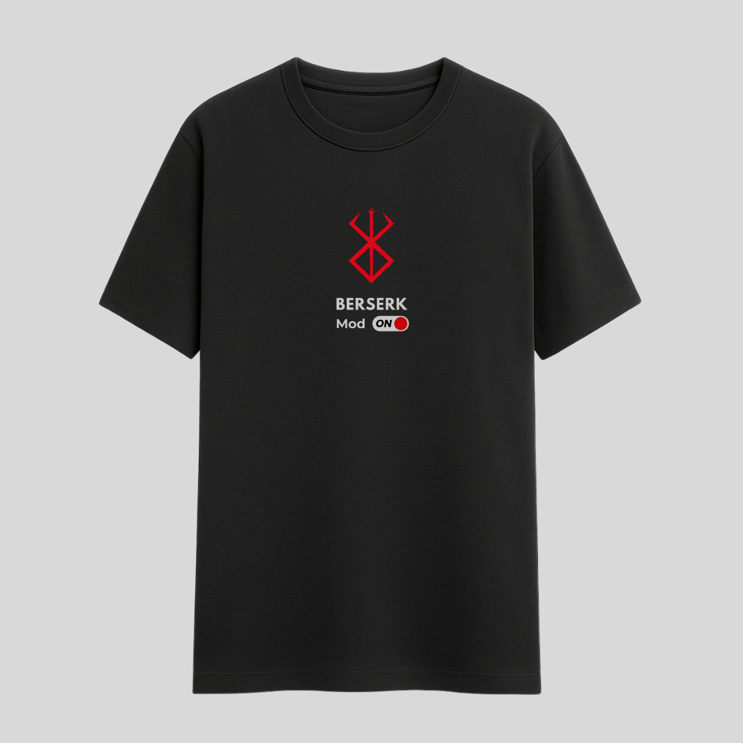 Words Armor Berserk Classic Half Sleeve T-Shirt Black Front