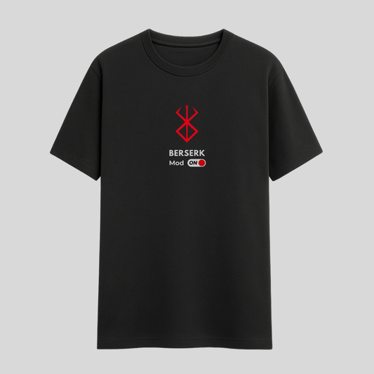 Words Armor Berserk Classic Half Sleeve T-Shirt Black Front