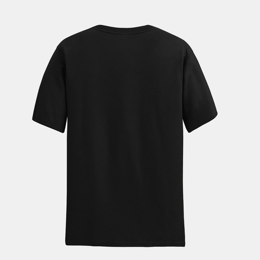 Words Armor black plain classic half sleeve tshirt back view – breathable cotton finish