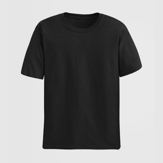 Words Armor black plain classic half sleeve tshirt front view – unisex fit