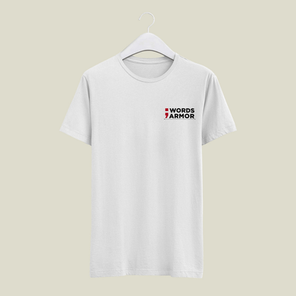 Words Armor Classic Half Sleeve T-Shirt with Logo Print Front View